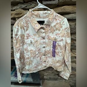 Nine West Floral Denim Jacket